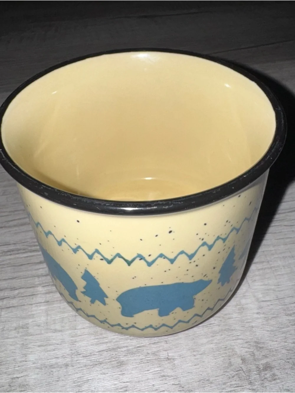State of Maine Souvenir Mug - Wildlife Bears in Forest Blue Graphics